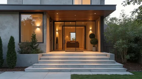 Nowoczesny ganek przed domem